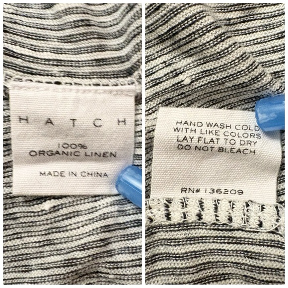 Hatch Maternity The Maley T-Shirt Linen Mini Dress in Black & White Micro Stripe - Picture 9 of 9